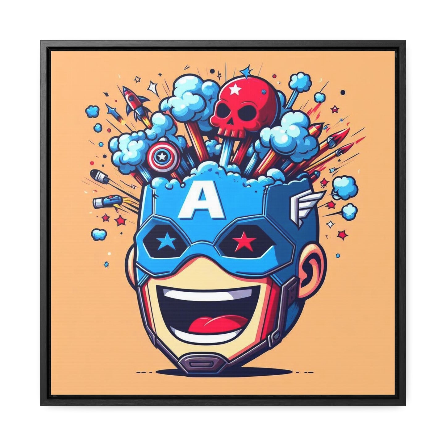 Captain America Pop Canvas Square Frame