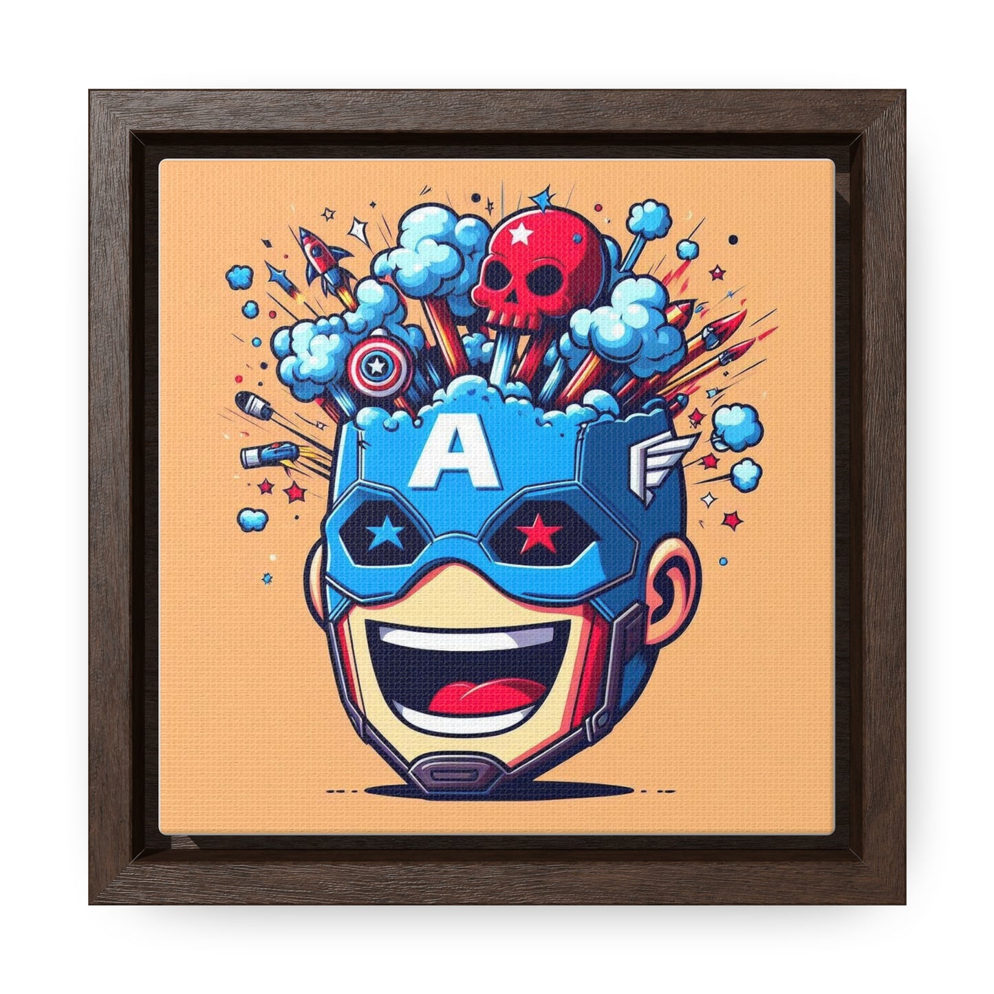 Captain America Pop Canvas Square Frame