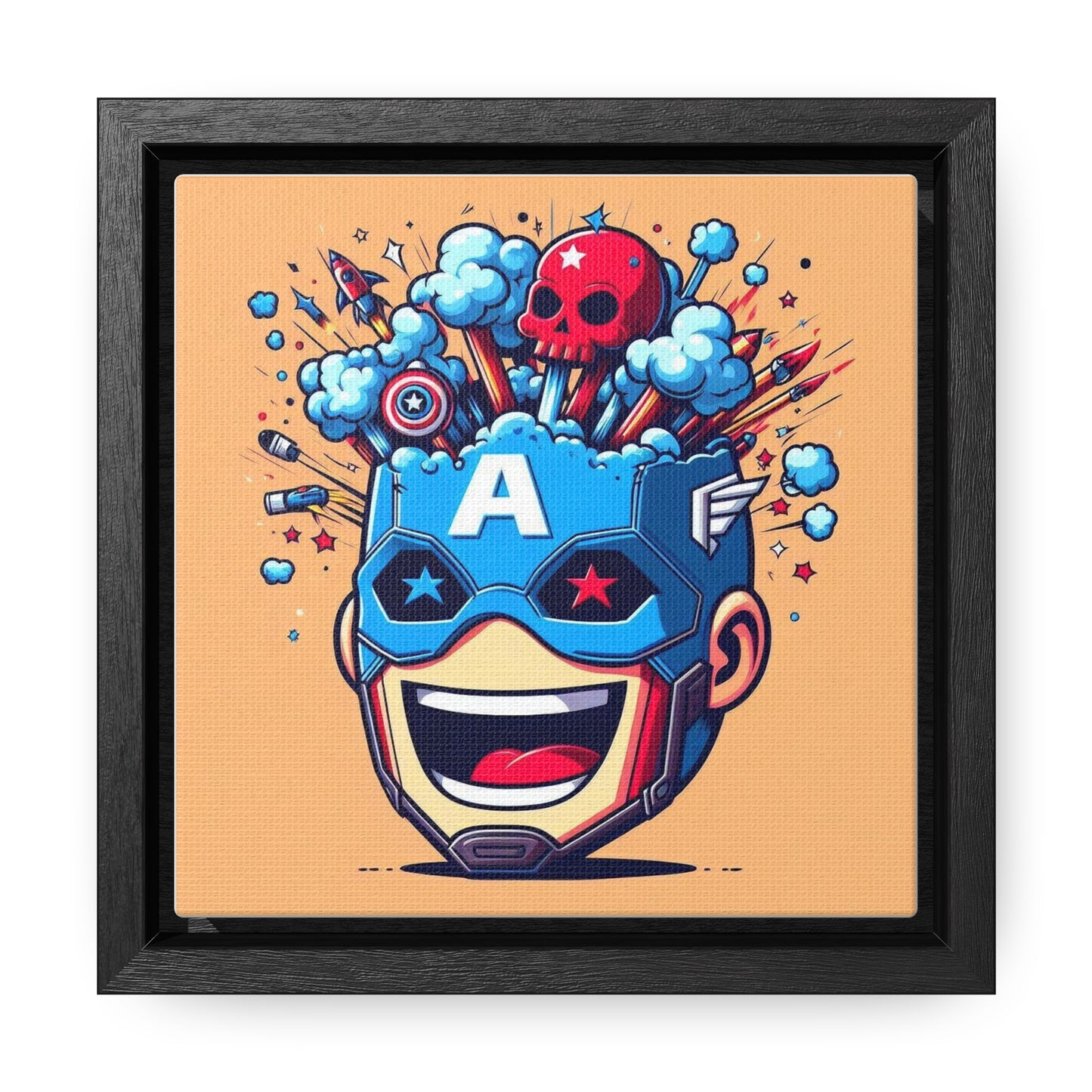Captain America Pop Canvas Square Frame