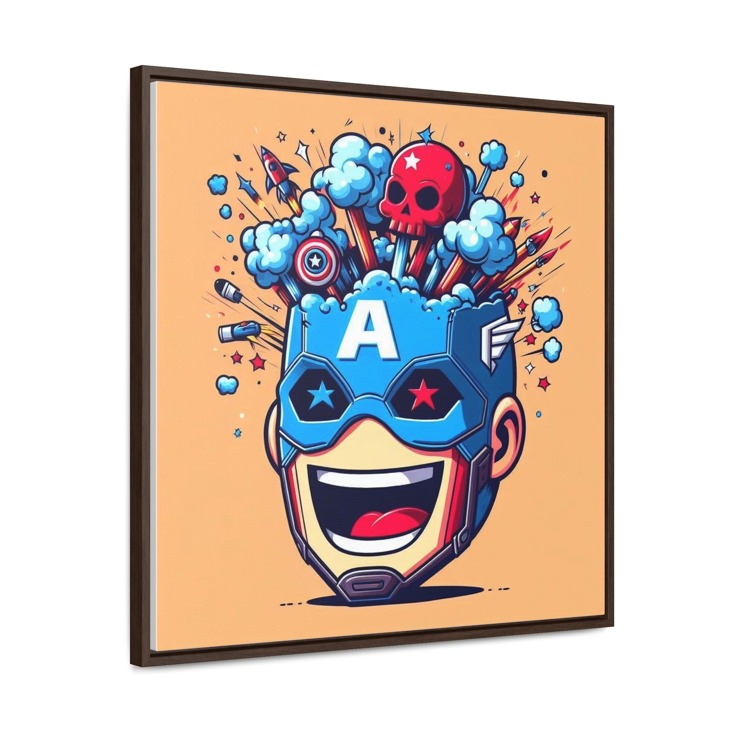 Captain America Pop Canvas Square Frame