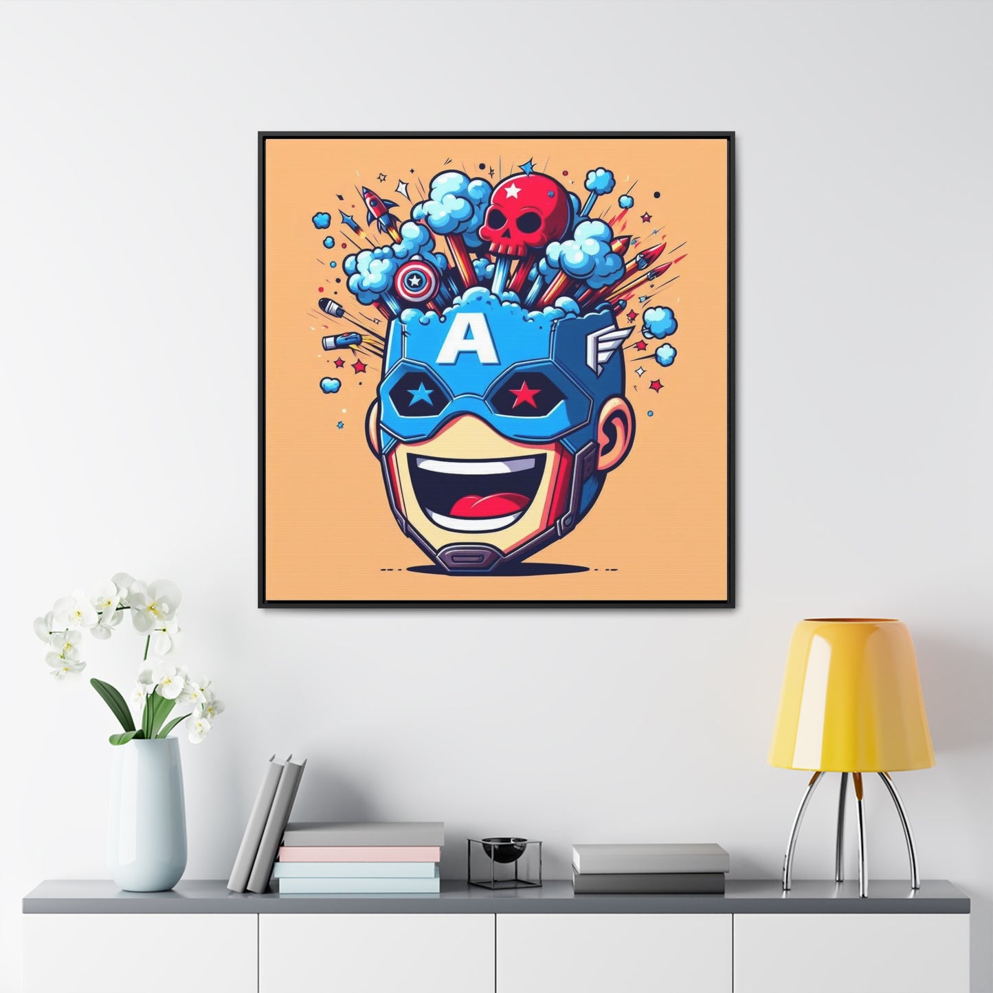 Captain America Pop Canvas Square Frame