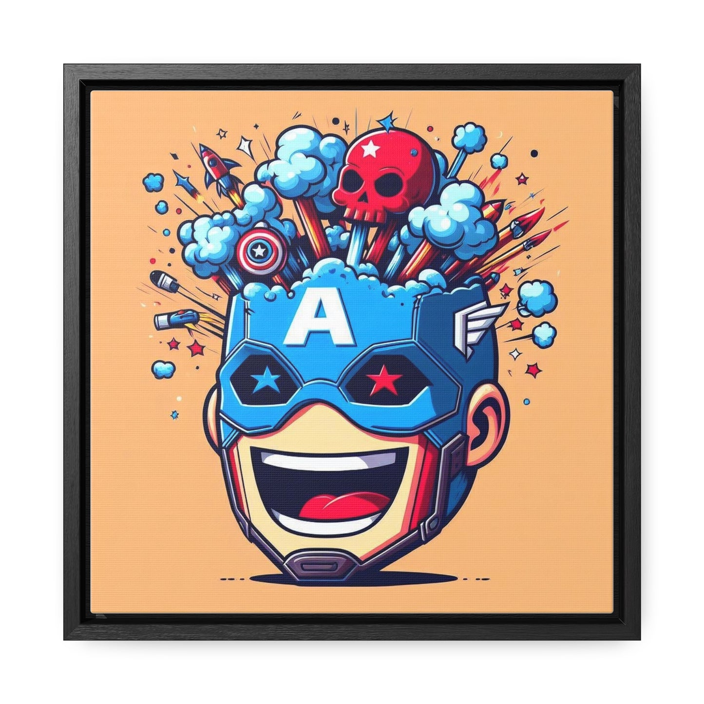 Captain America Pop Canvas Square Frame