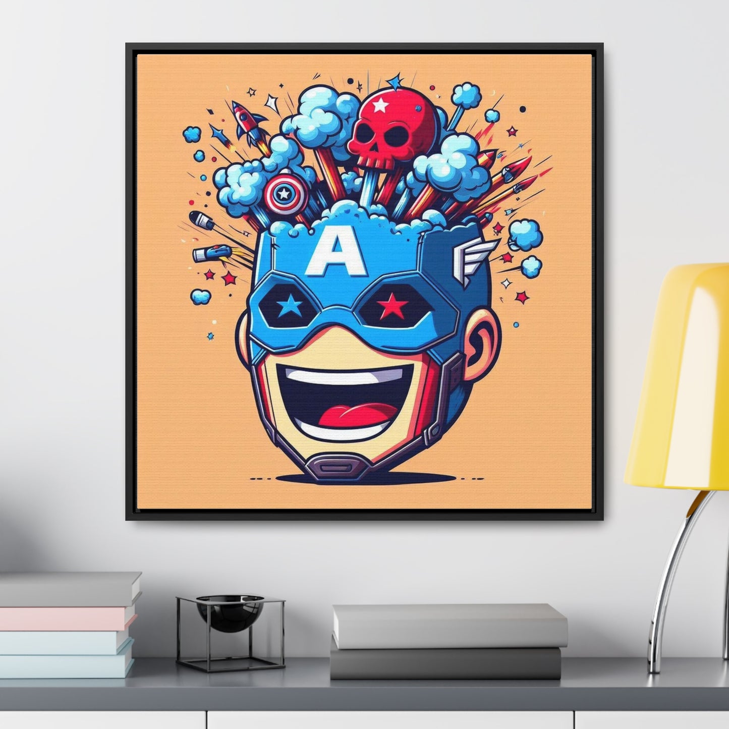 Captain America Pop Canvas Square Frame