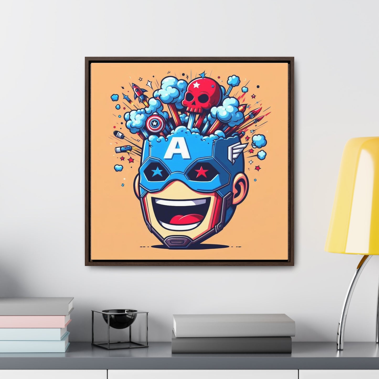 Captain America Pop Canvas Square Frame