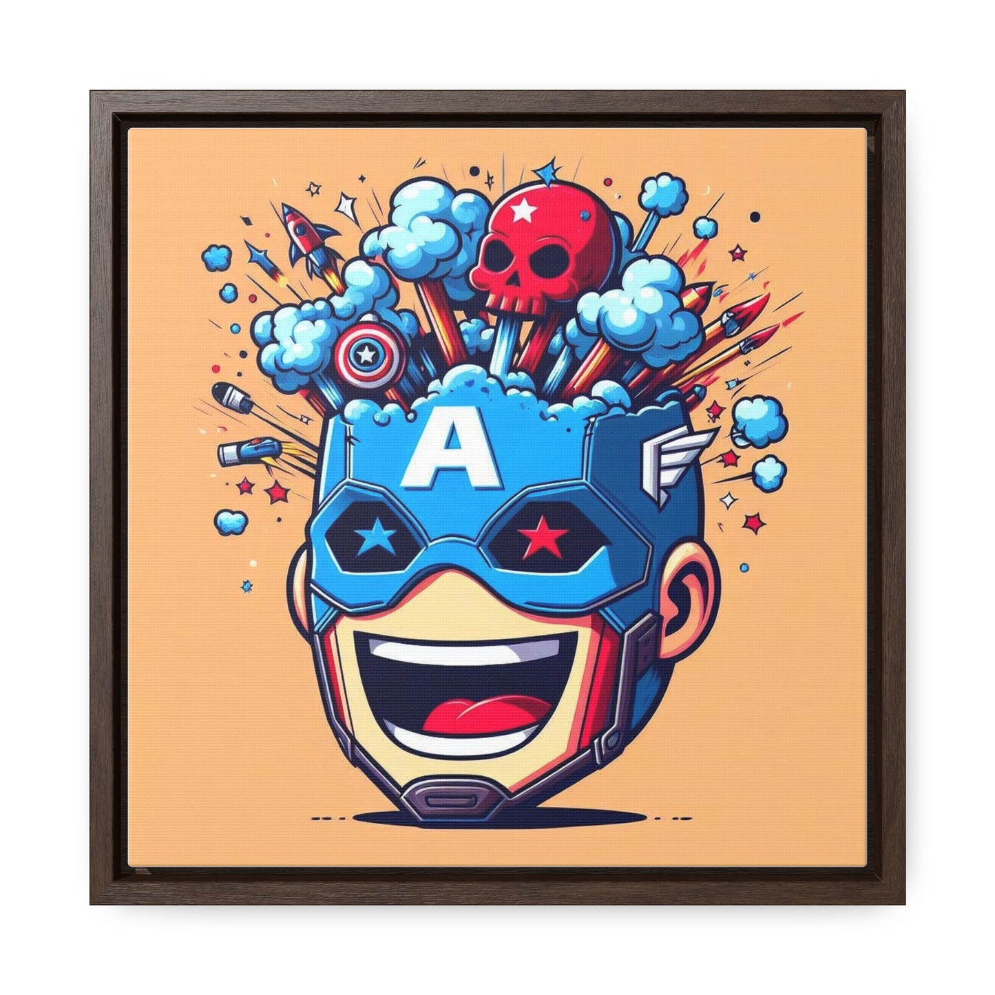 Captain America Pop Canvas Square Frame