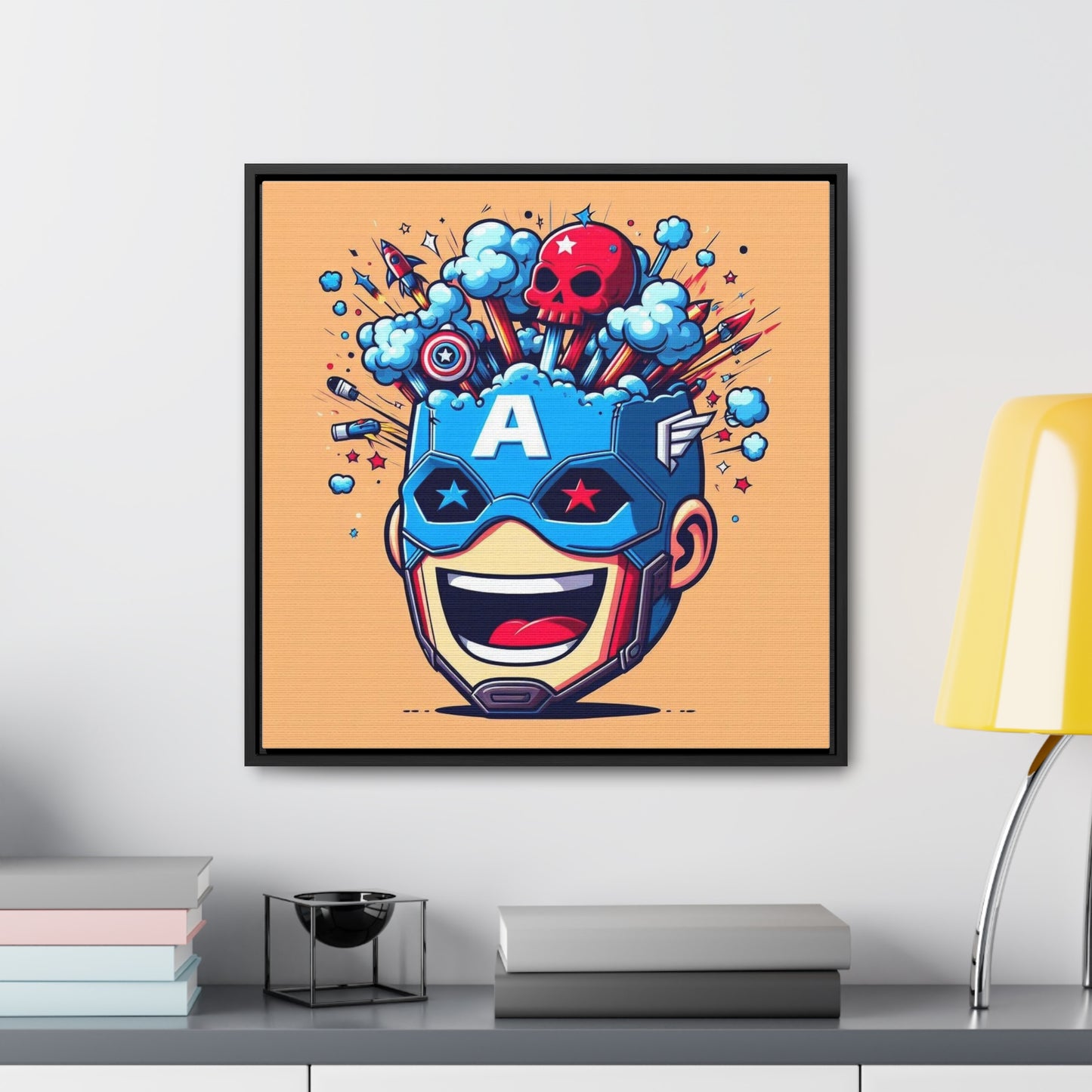 Captain America Pop Canvas Square Frame