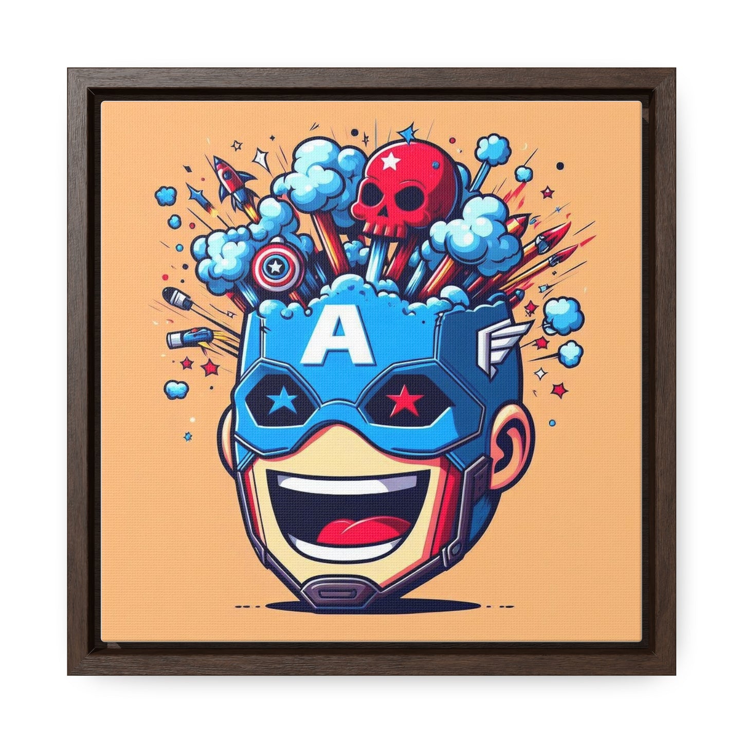 Captain America Pop Canvas Square Frame