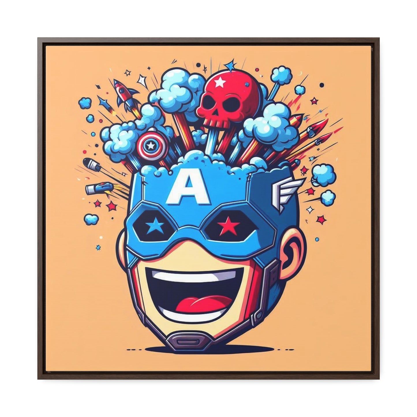 Captain America Pop Canvas Square Frame