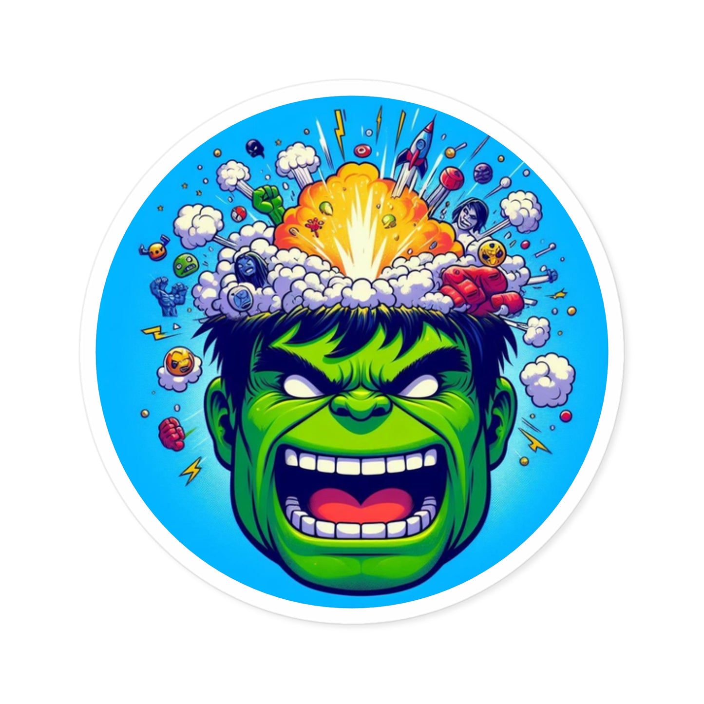 Hulk Smash Round Stickers