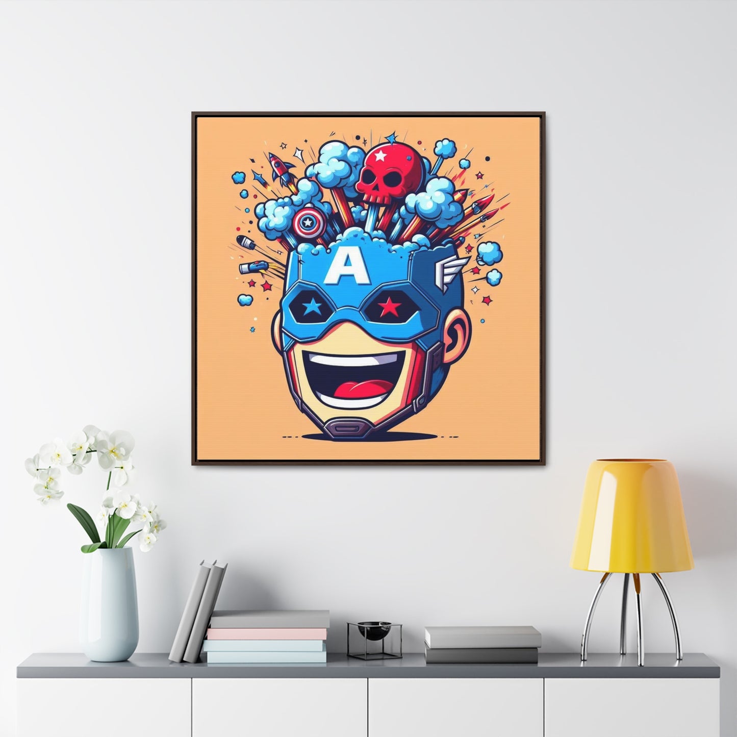 Captain America Pop Canvas Square Frame