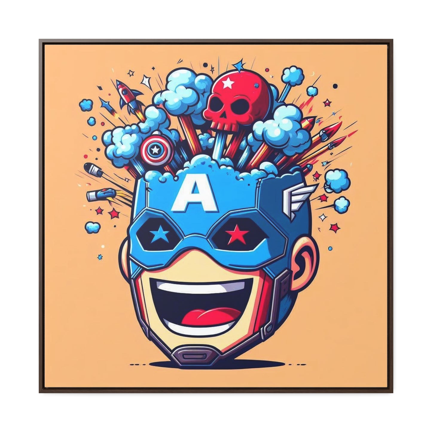 Captain America Pop Canvas Square Frame